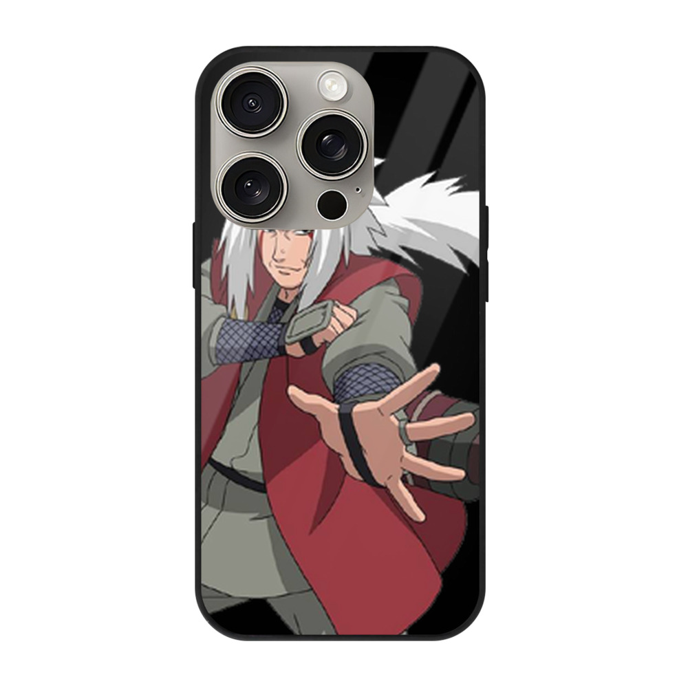 （画像用） NARUTO -ナルト- 自来也（じらいや） Jiraiya 【iPhone15Pro対応】スマホケース 耐衝撃＆黄変防止 背面ガラス