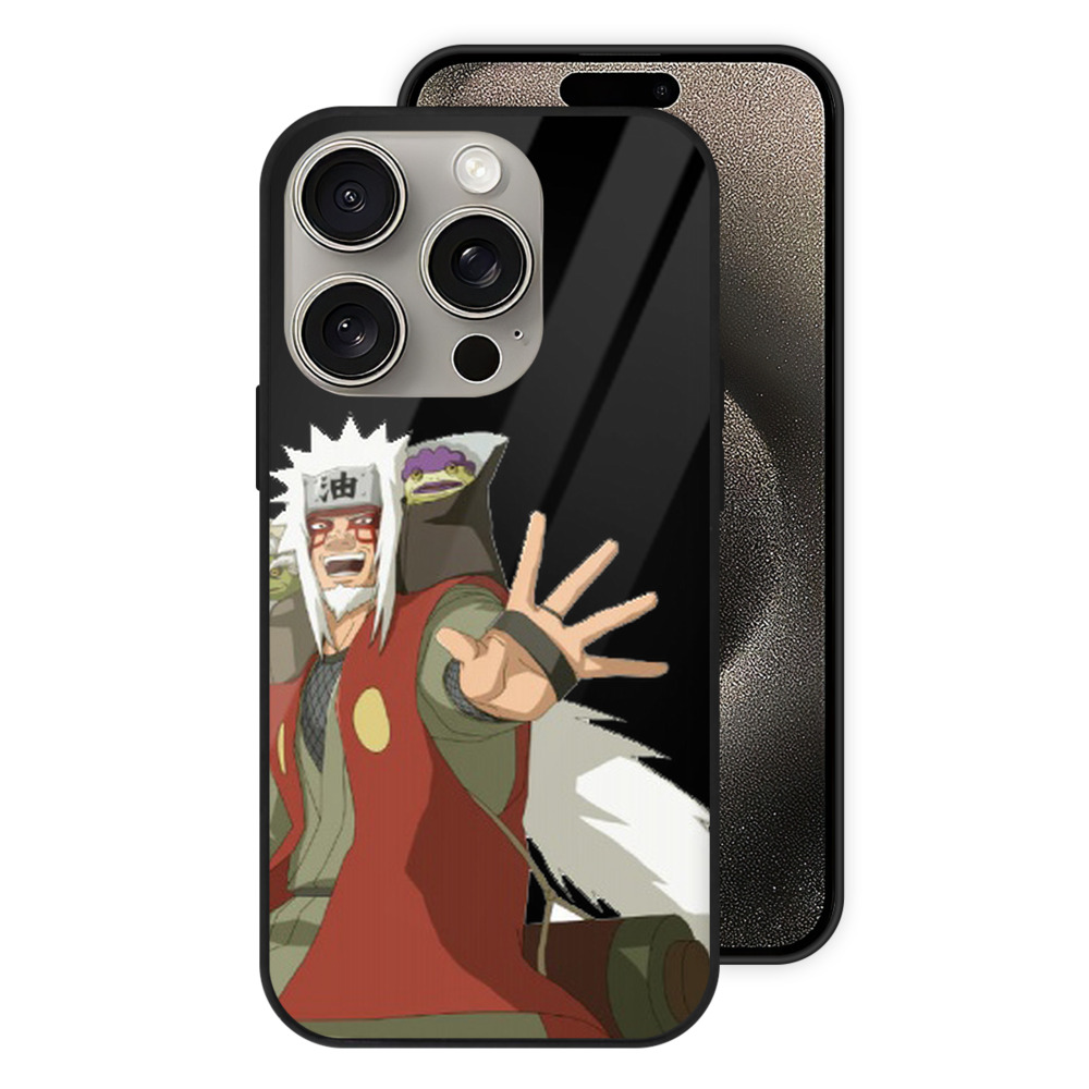 （画像用） NARUTO -ナルト- 自来也（じらいや） Jiraiya 【iPhone15Pro対応】スマホケース 耐衝撃＆黄変防止 背面ガラス