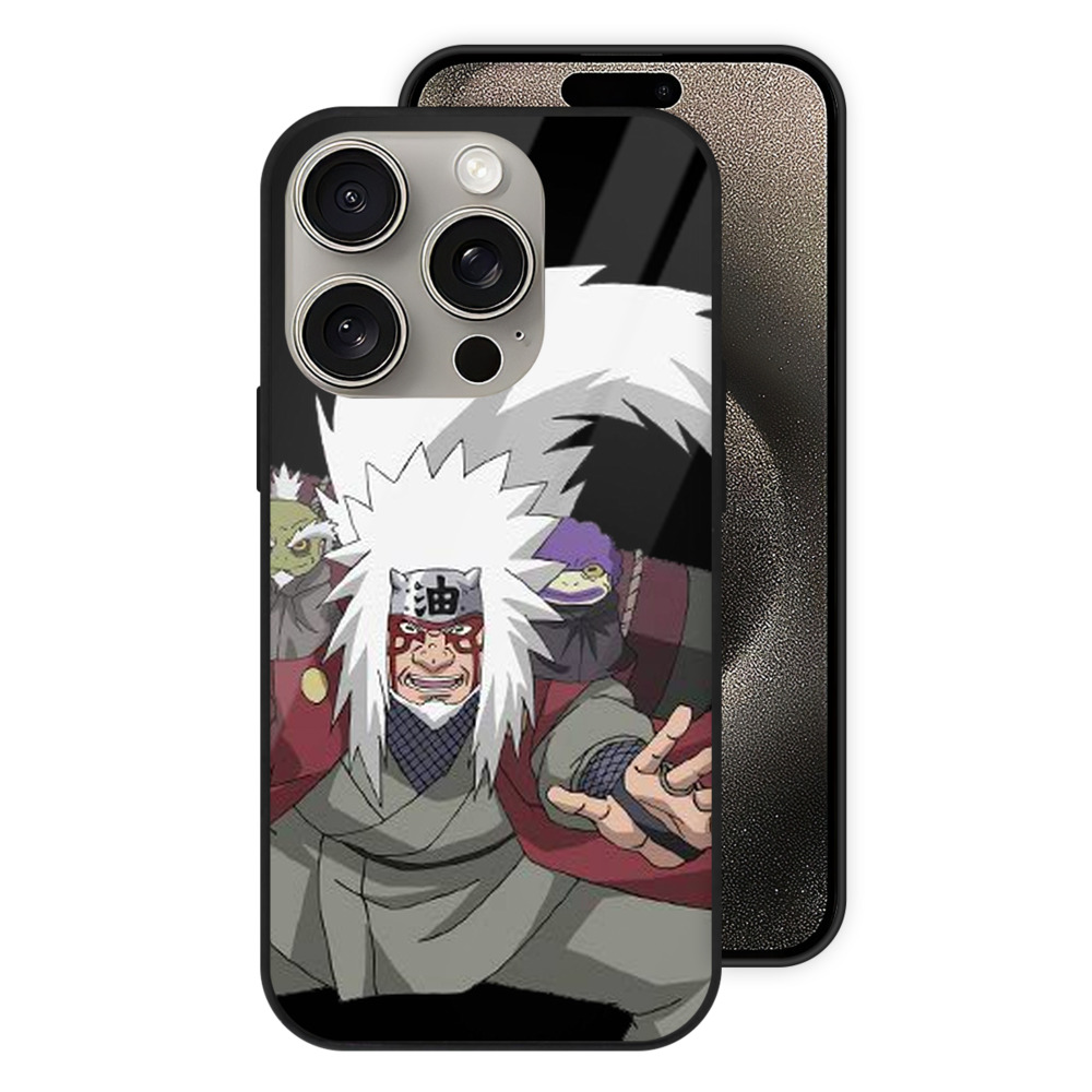（画像用） NARUTO -ナルト- 自来也（じらいや） Jiraiya 【iPhone15Pro対応】スマホケース 耐衝撃＆黄変防止 背面ガラス