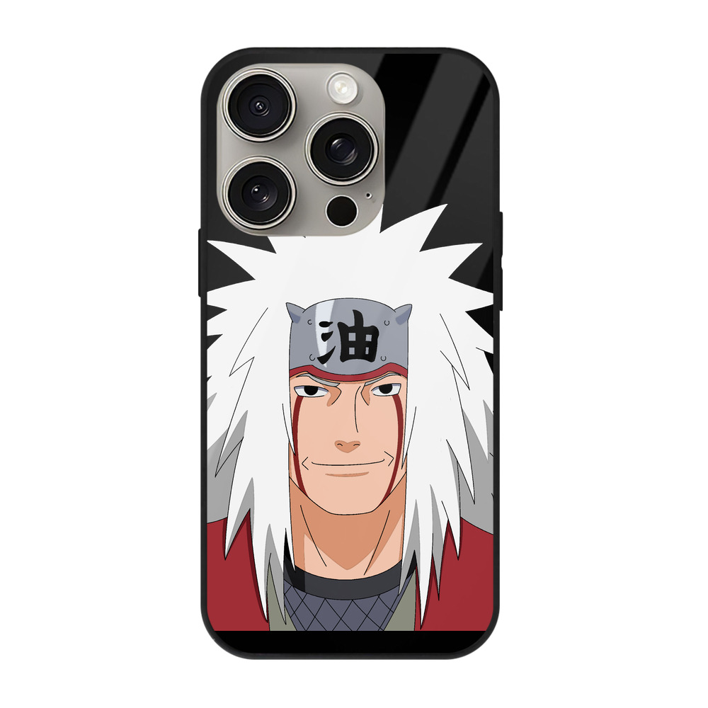 （画像用） NARUTO -ナルト- 自来也（じらいや） Jiraiya 【iPhone15Pro対応】スマホケース 耐衝撃＆黄変防止 背面ガラス