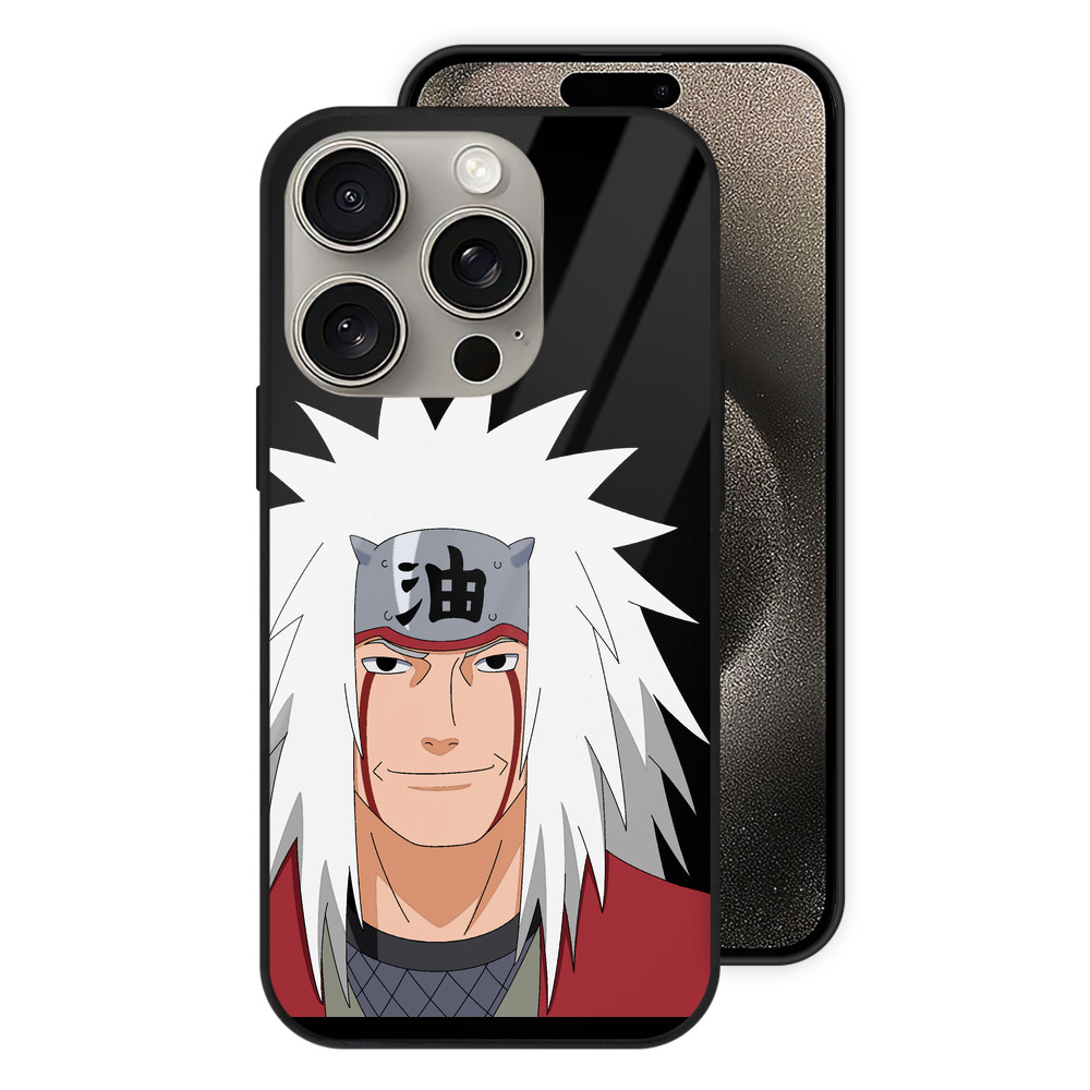 （画像用） NARUTO -ナルト- 自来也（じらいや） Jiraiya 【iPhone15Pro対応】スマホケース 耐衝撃＆黄変防止 背面ガラス