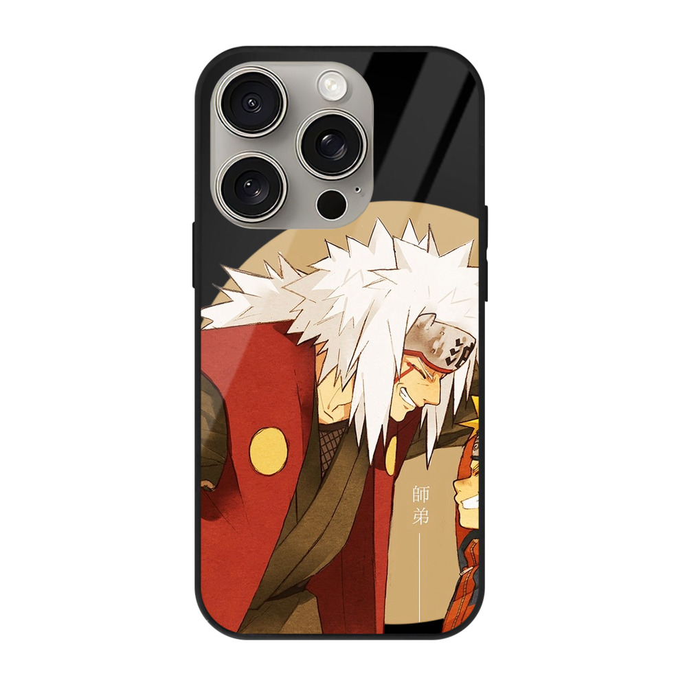 （画像用） NARUTO -ナルト- 自来也（じらいや） Jiraiya 【iPhone15Pro対応】スマホケース 耐衝撃＆黄変防止 背面ガラス