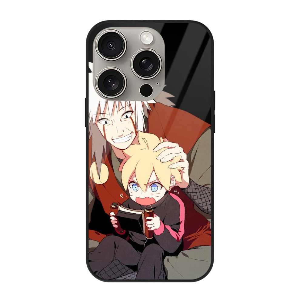 （画像用） NARUTO -ナルト- 自来也（じらいや） Jiraiya 【iPhone15Pro対応】スマホケース 耐衝撃＆黄変防止 背面ガラス