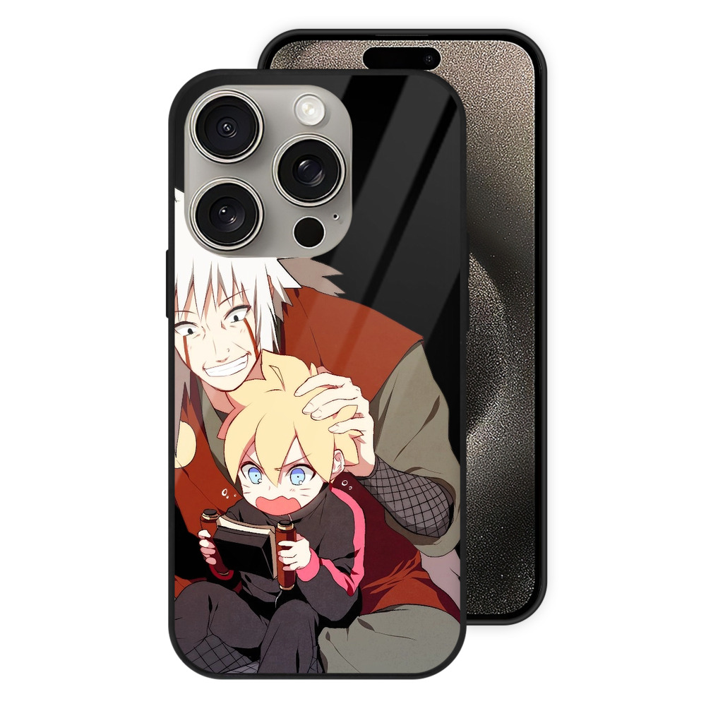 （画像用） NARUTO -ナルト- 自来也（じらいや） Jiraiya 【iPhone15Pro対応】スマホケース 耐衝撃＆黄変防止 背面ガラス