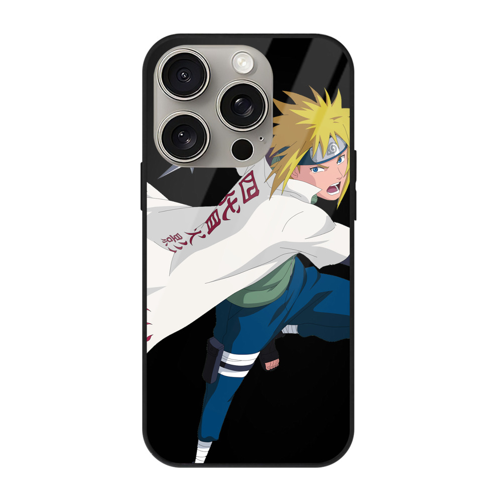 （画像用） NARUTO -ナルト- 波風 ミナト Namikaze Minato 【iPhone15Pro対応】スマホケース 耐衝撃＆黄変防止 背面ガラス