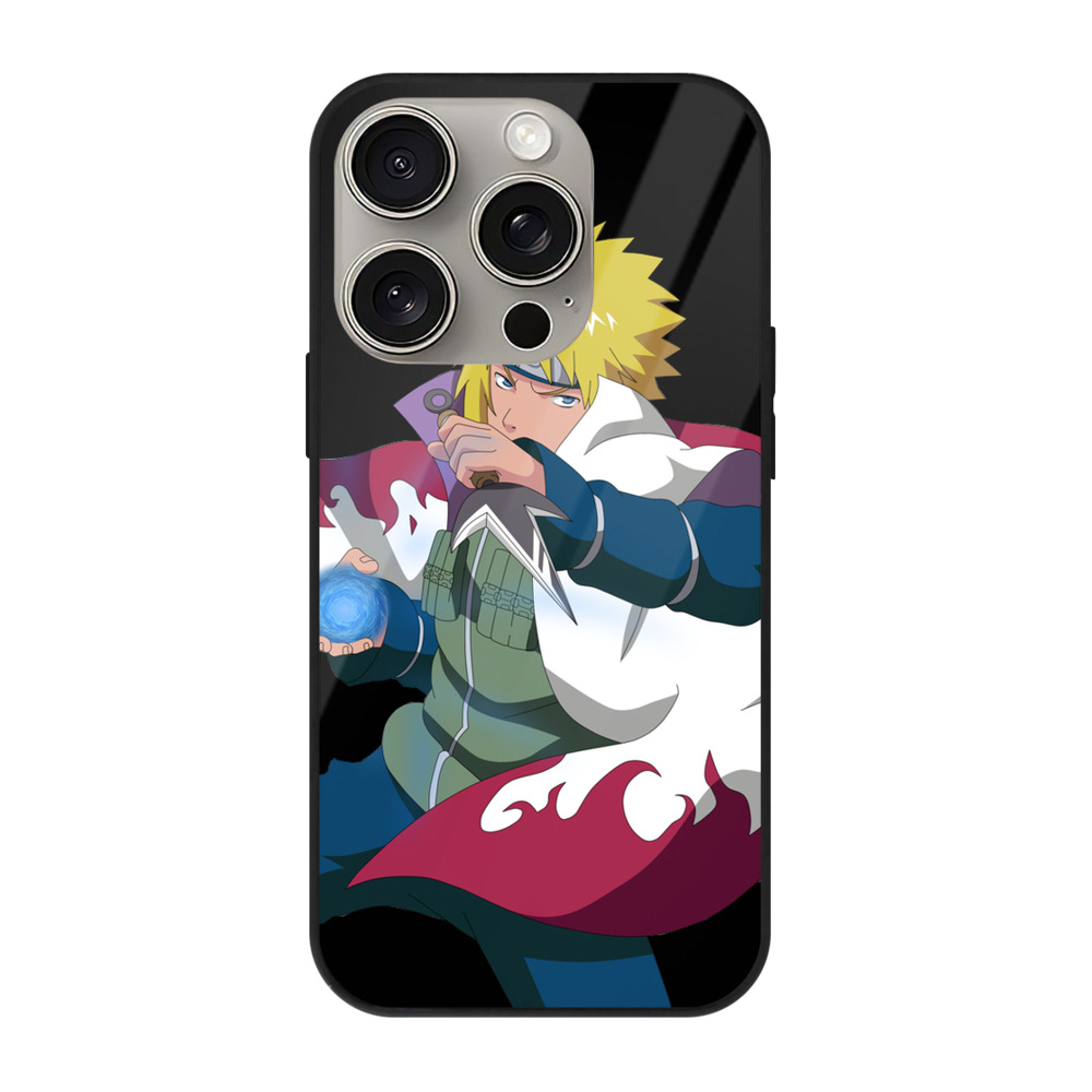 （画像用） NARUTO -ナルト- 波風 ミナト Namikaze Minato 【iPhone15Pro対応】スマホケース 耐衝撃＆黄変防止 背面ガラス