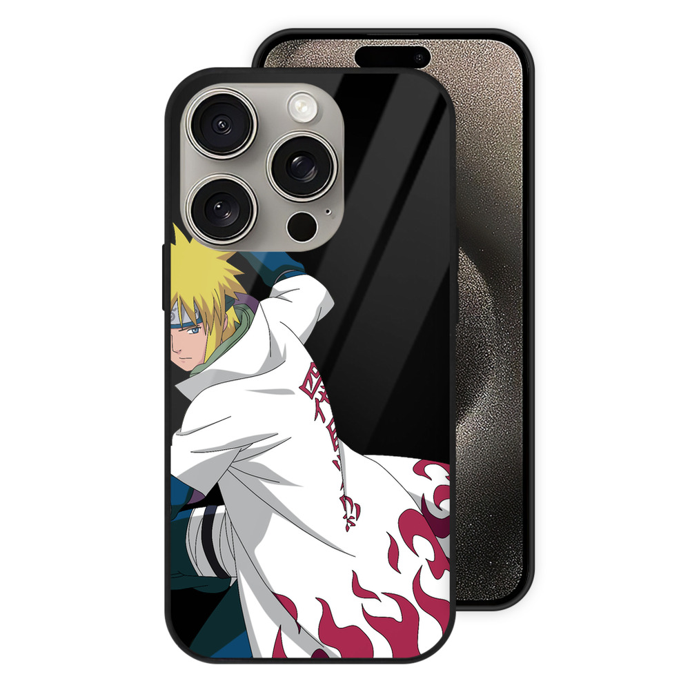 （画像用） NARUTO -ナルト- 波風 ミナト Namikaze Minato 【iPhone15Pro対応】スマホケース 耐衝撃＆黄変防止 背面ガラス