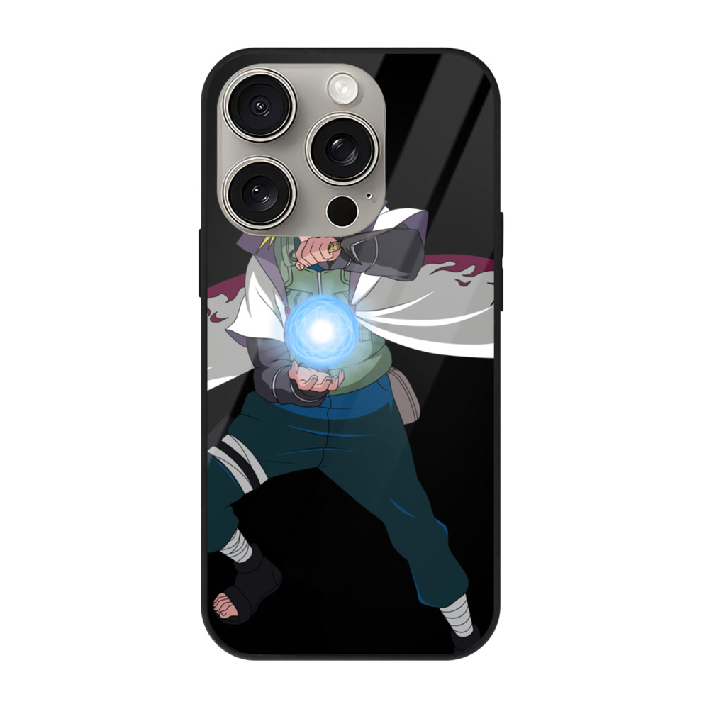 （画像用） NARUTO -ナルト- 波風 ミナト Namikaze Minato 【iPhone15Pro対応】スマホケース 耐衝撃＆黄変防止 背面ガラス