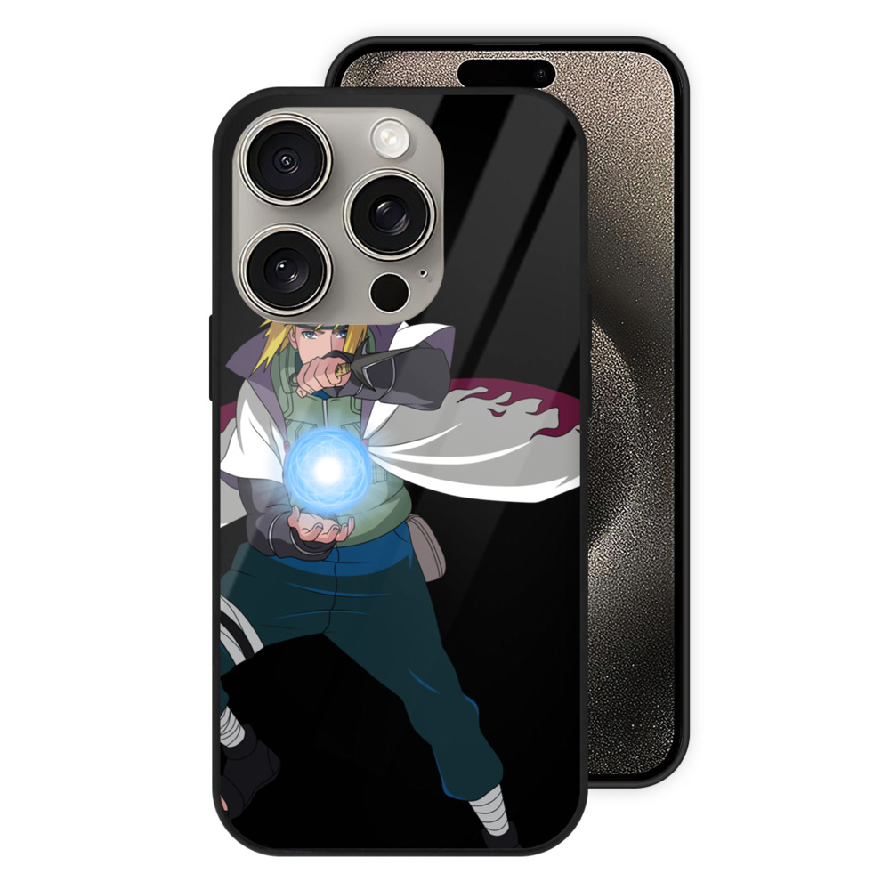 （画像用） NARUTO -ナルト- 波風 ミナト Namikaze Minato 【iPhone15Pro対応】スマホケース 耐衝撃＆黄変防止 背面ガラス