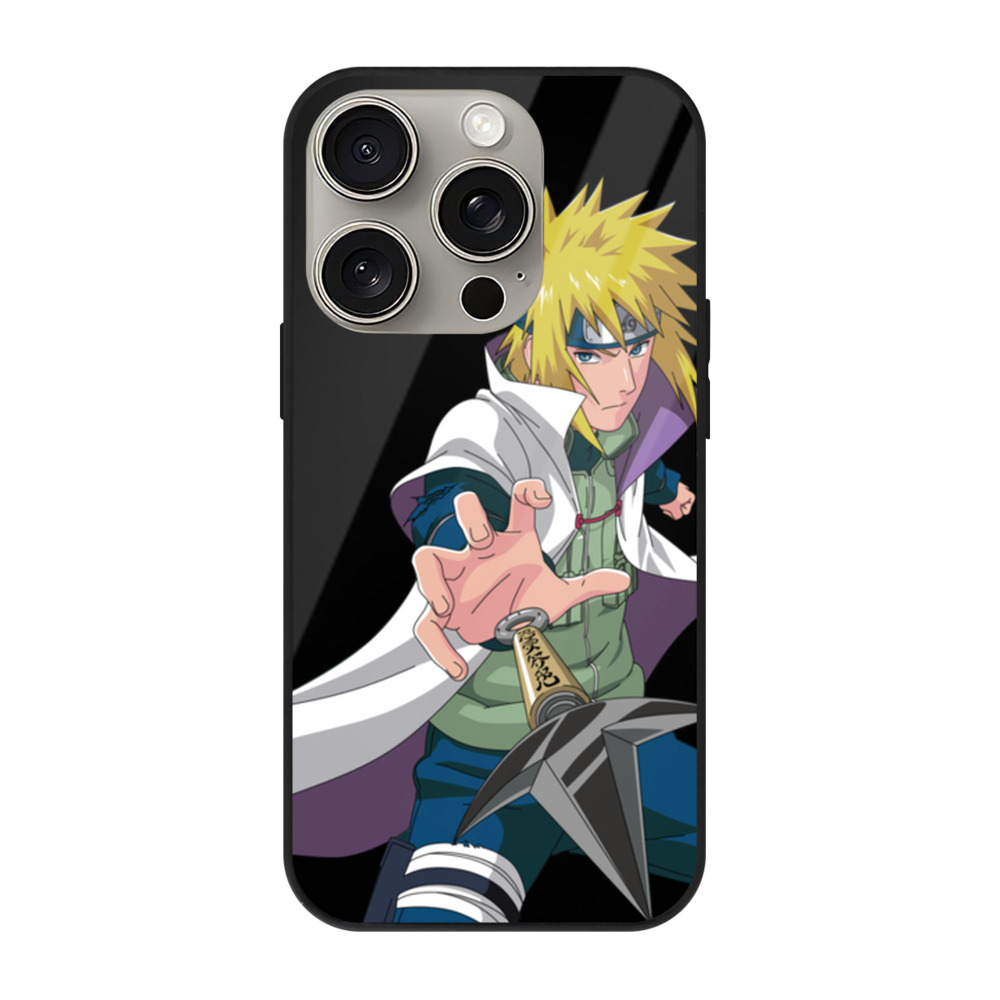 （画像用） NARUTO -ナルト- 波風 ミナト Namikaze Minato 【iPhone15Pro対応】スマホケース 耐衝撃＆黄変防止 背面ガラス