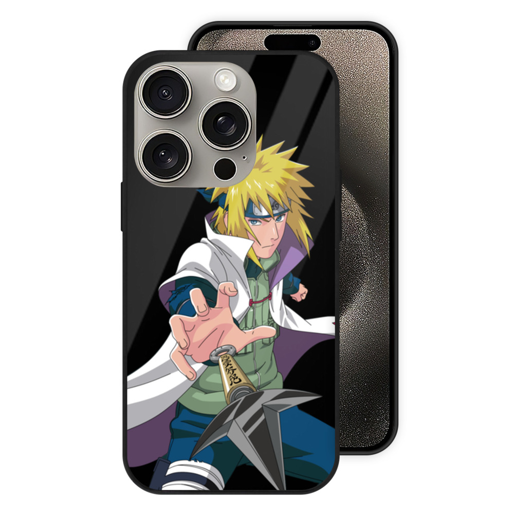（画像用） NARUTO -ナルト- 波風 ミナト Namikaze Minato 【iPhone15Pro対応】スマホケース 耐衝撃＆黄変防止 背面ガラス