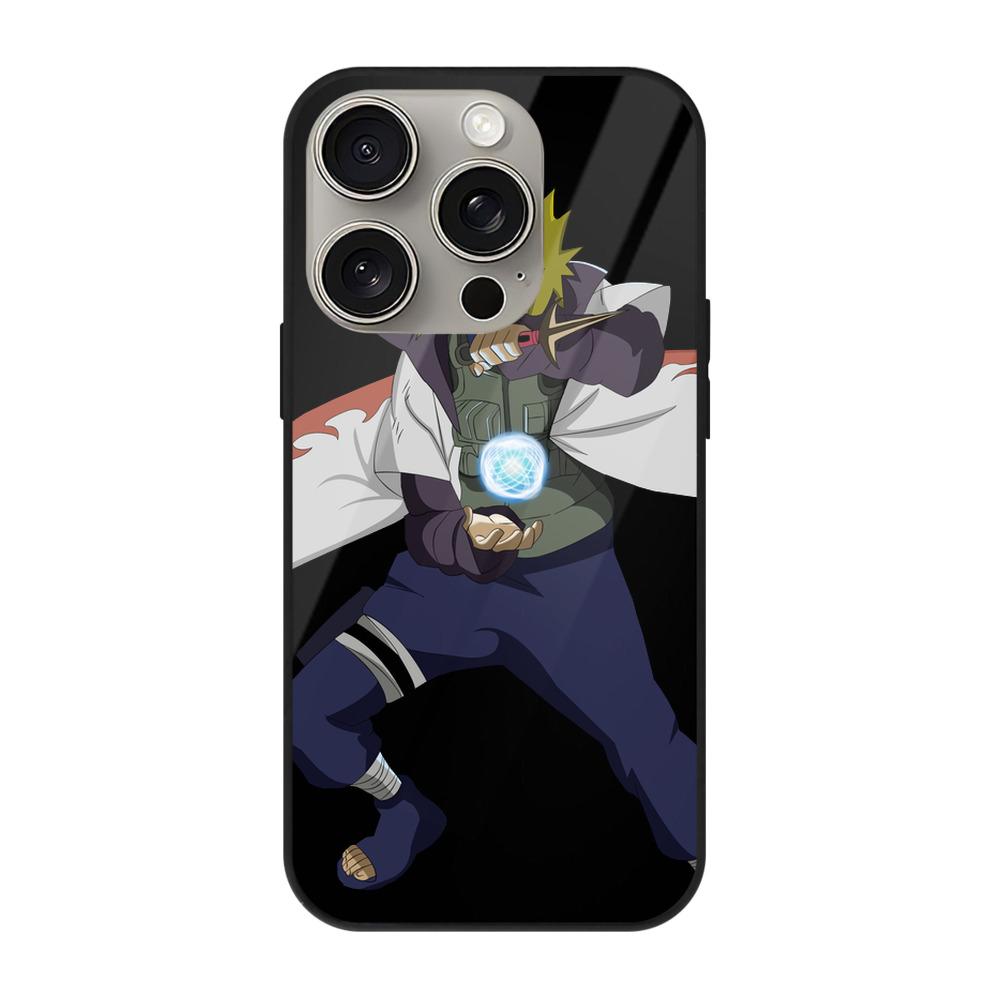 （画像用） NARUTO -ナルト- 波風 ミナト Namikaze Minato 【iPhone15Pro対応】スマホケース 耐衝撃＆黄変防止 背面ガラス