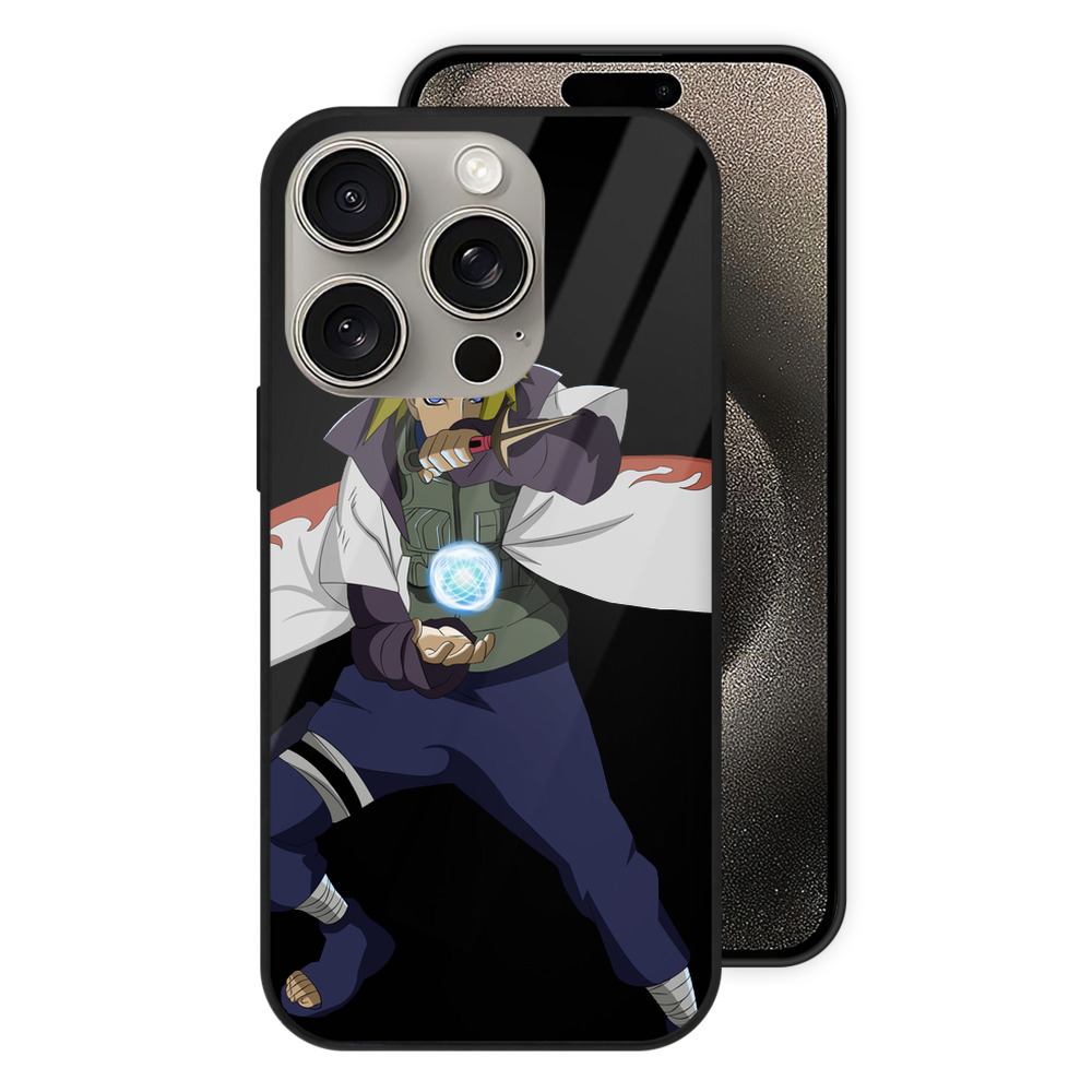 （画像用） NARUTO -ナルト- 波風 ミナト Namikaze Minato 【iPhone15Pro対応】スマホケース 耐衝撃＆黄変防止 背面ガラス