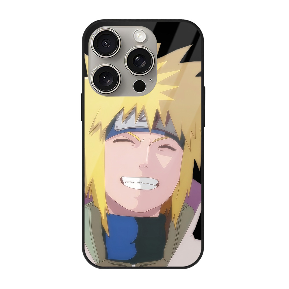 （画像用） NARUTO -ナルト- 波風 ミナト Namikaze Minato 【iPhone15Pro対応】スマホケース 耐衝撃＆黄変防止 背面ガラス