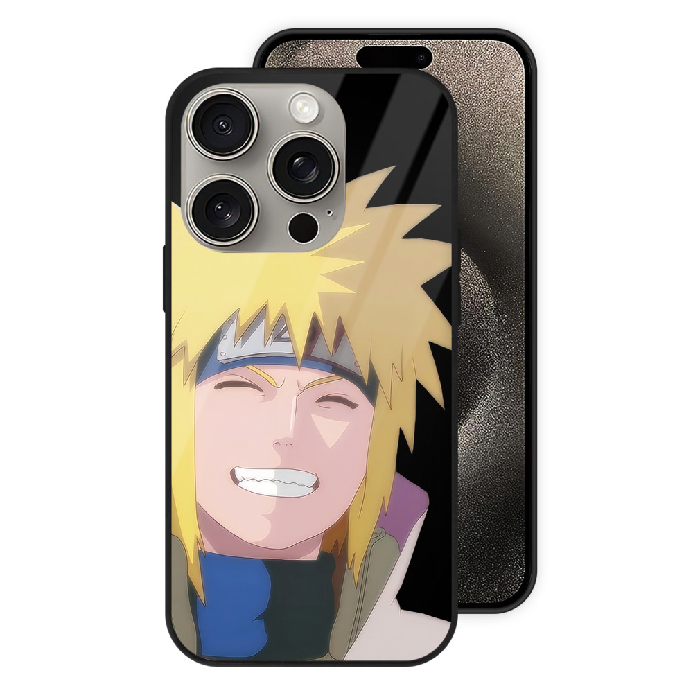 （画像用） NARUTO -ナルト- 波風 ミナト Namikaze Minato 【iPhone15Pro対応】スマホケース 耐衝撃＆黄変防止 背面ガラス