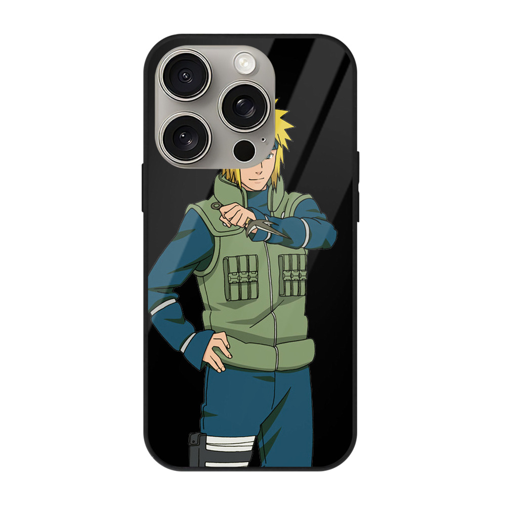 （画像用） NARUTO -ナルト- 波風 ミナト Namikaze Minato 【iPhone15Pro対応】スマホケース 耐衝撃＆黄変防止 背面ガラス