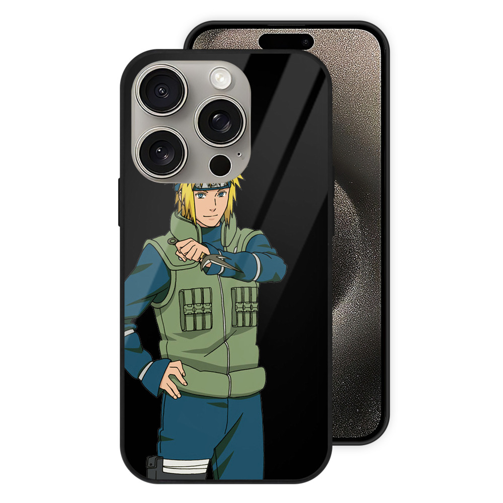 （画像用） NARUTO -ナルト- 波風 ミナト Namikaze Minato 【iPhone15Pro対応】スマホケース 耐衝撃＆黄変防止 背面ガラス