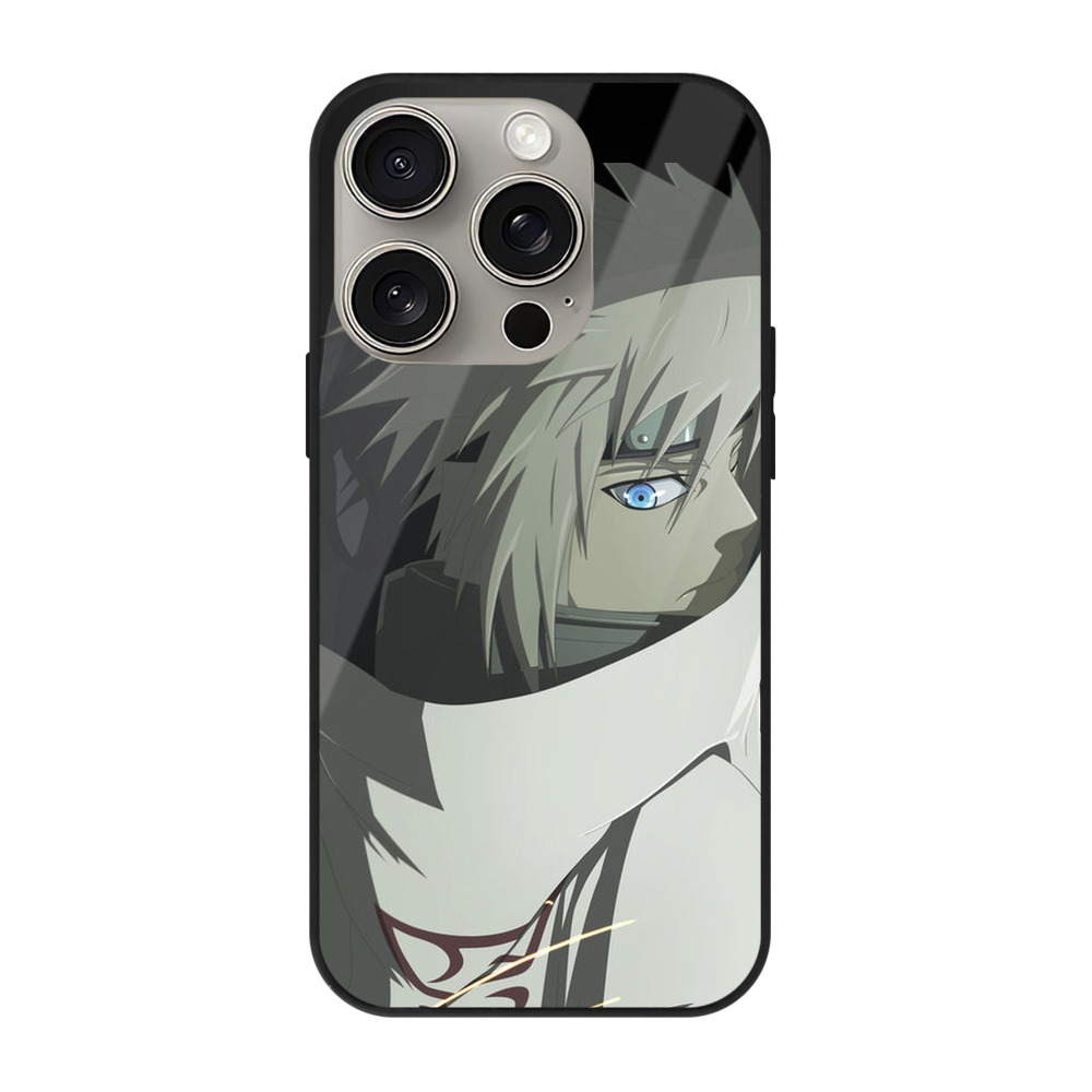 （画像用） NARUTO -ナルト- 波風 ミナト Namikaze Minato 【iPhone15Pro対応】スマホケース 耐衝撃＆黄変防止 背面ガラス