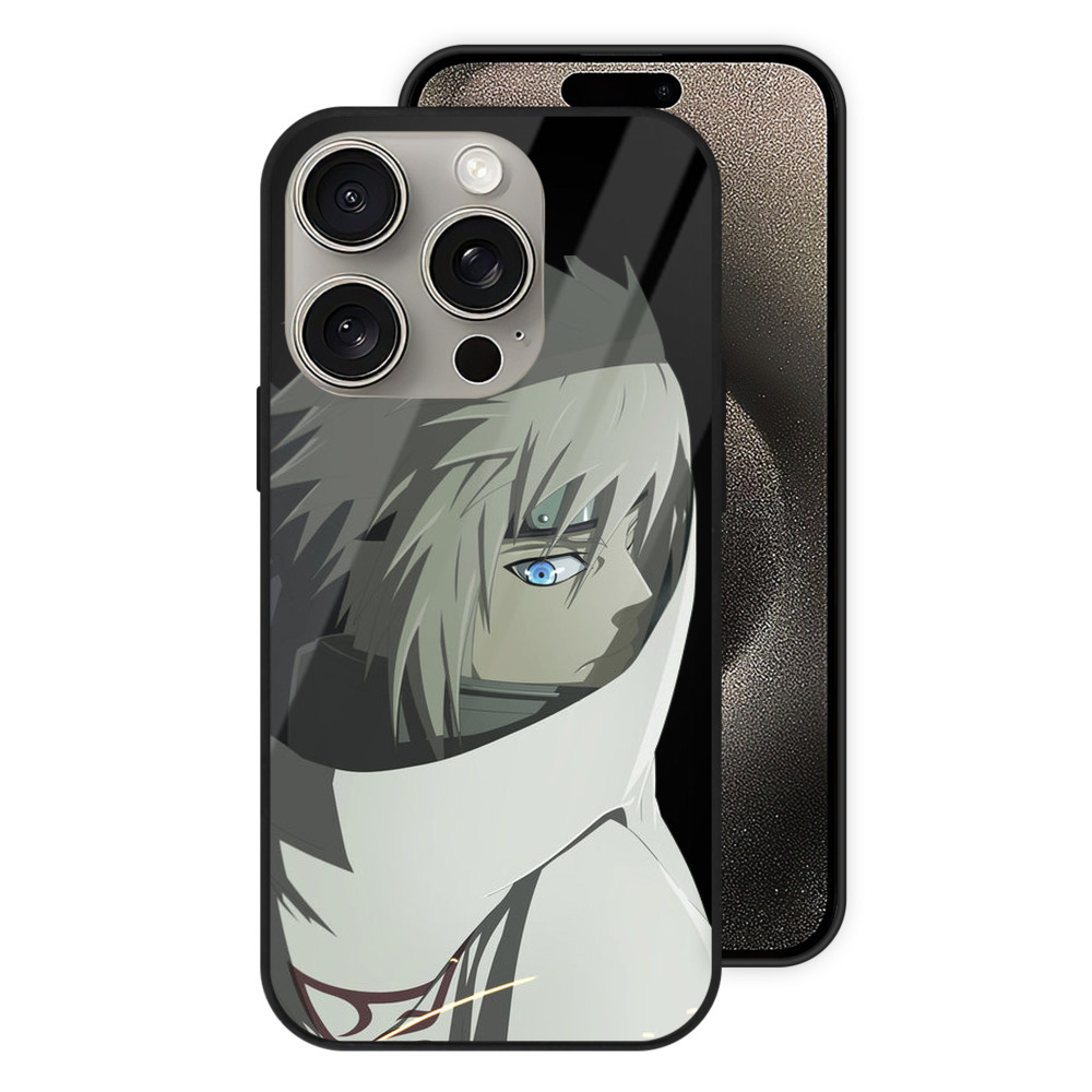 （画像用） NARUTO -ナルト- 波風 ミナト Namikaze Minato 【iPhone15Pro対応】スマホケース 耐衝撃＆黄変防止 背面ガラス