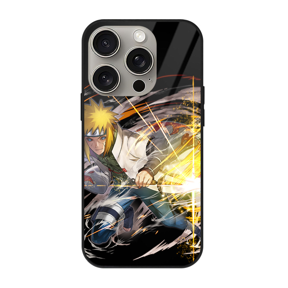 （画像用） NARUTO -ナルト- 波風 ミナト Namikaze Minato 【iPhone15Pro対応】スマホケース 耐衝撃＆黄変防止 背面ガラス