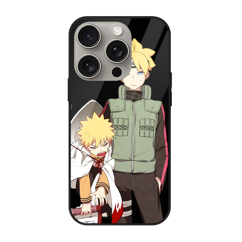 （画像用） NARUTO -ナルト- 波風 ミナト Namikaze Minato 【iPhone15Pro対応】スマホケース 耐衝撃＆黄変防止 背面ガラス