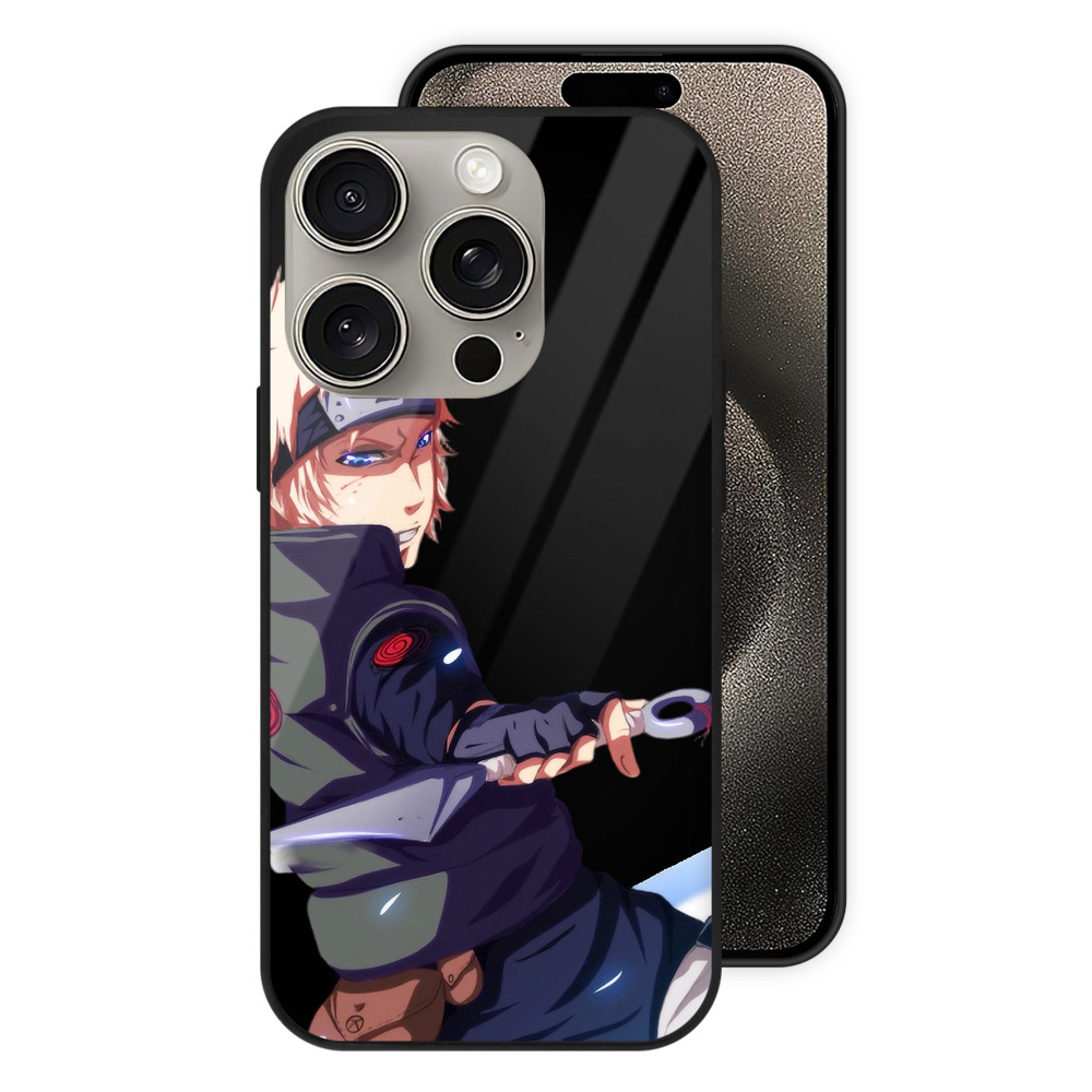 （画像用） NARUTO -ナルト- 波風 ミナト Namikaze Minato 【iPhone15Pro対応】スマホケース 耐衝撃＆黄変防止 背面ガラス