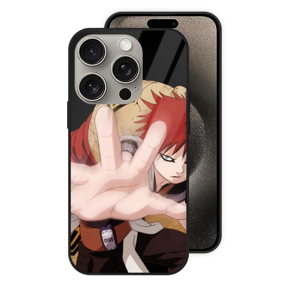 （画像用） NARUTO -ナルト- ガアラ Gaara 【iPhone15Pro対応】スマホケース 耐衝撃＆黄変防止 背面ガラス