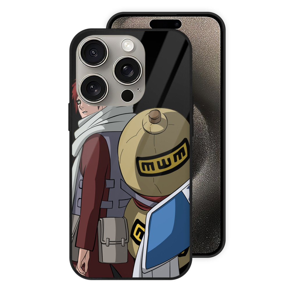 （画像用） NARUTO -ナルト- ガアラ Gaara 【iPhone15Pro対応】スマホケース 耐衝撃＆黄変防止 背面ガラス