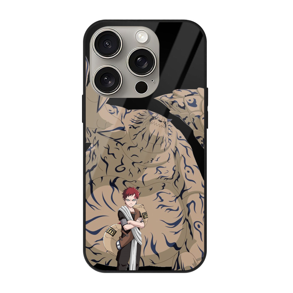 （画像用） NARUTO -ナルト- ガアラ Gaara 【iPhone15Pro対応】スマホケース 耐衝撃＆黄変防止 背面ガラス