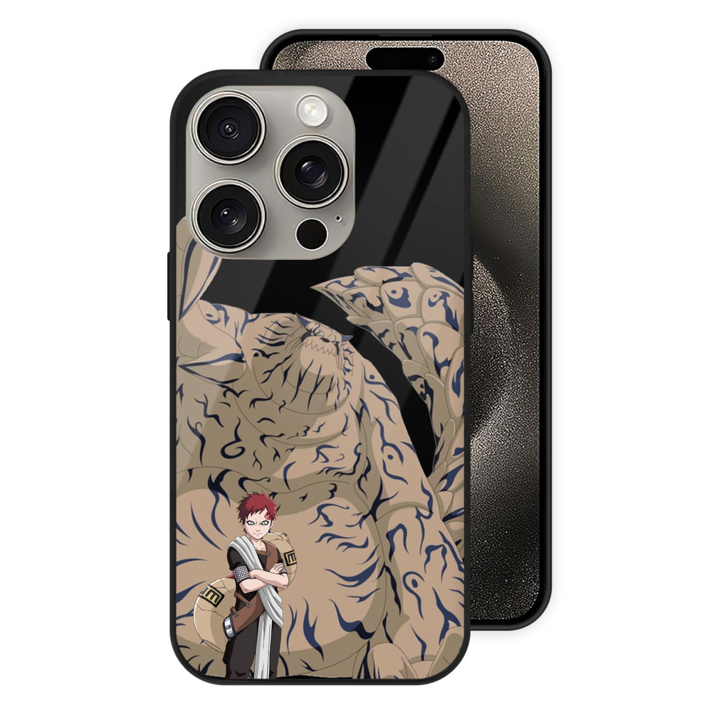 （画像用） NARUTO -ナルト- ガアラ Gaara 【iPhone15Pro対応】スマホケース 耐衝撃＆黄変防止 背面ガラス