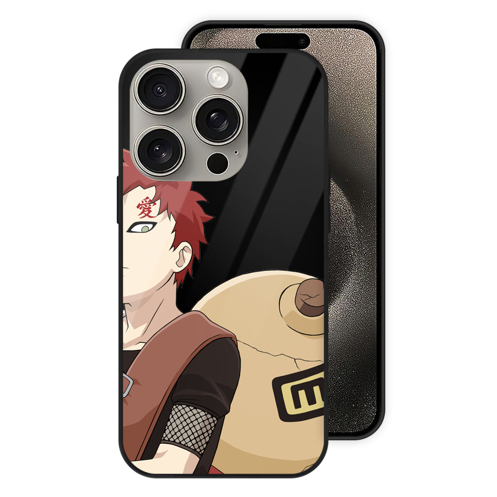 （画像用） NARUTO -ナルト- ガアラ Gaara 【iPhone15Pro対応】スマホケース 耐衝撃＆黄変防止 背面ガラス