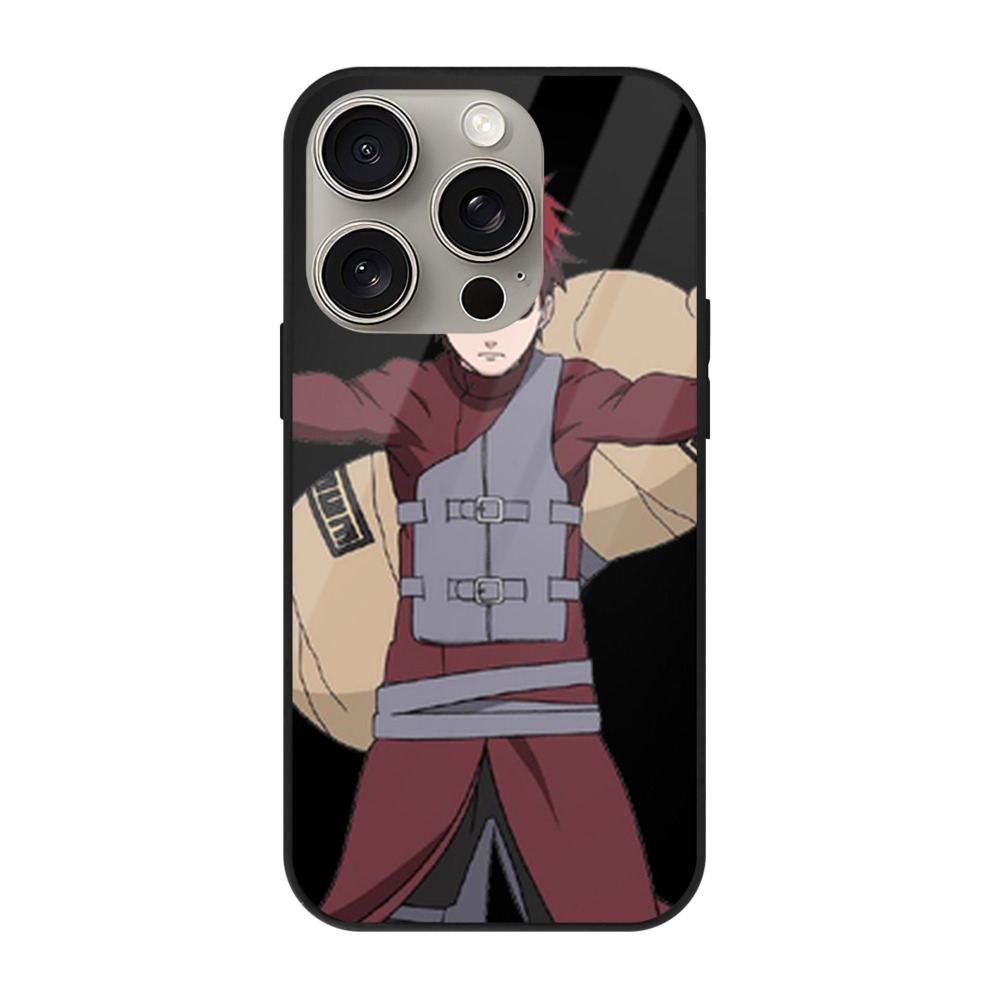 （画像用） NARUTO -ナルト- ガアラ Gaara 【iPhone15Pro対応】スマホケース 耐衝撃＆黄変防止 背面ガラス