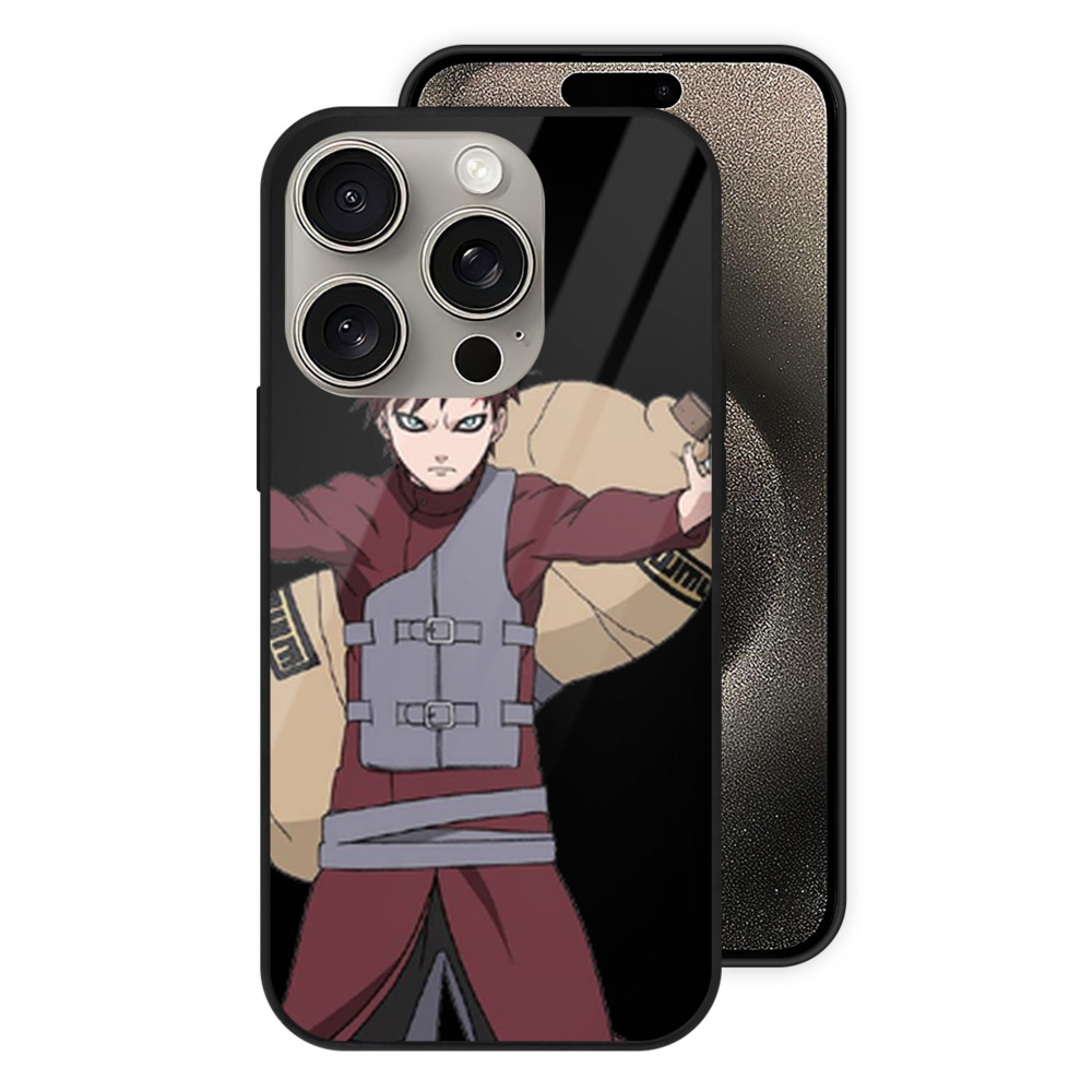 （画像用） NARUTO -ナルト- ガアラ Gaara 【iPhone15Pro対応】スマホケース 耐衝撃＆黄変防止 背面ガラス