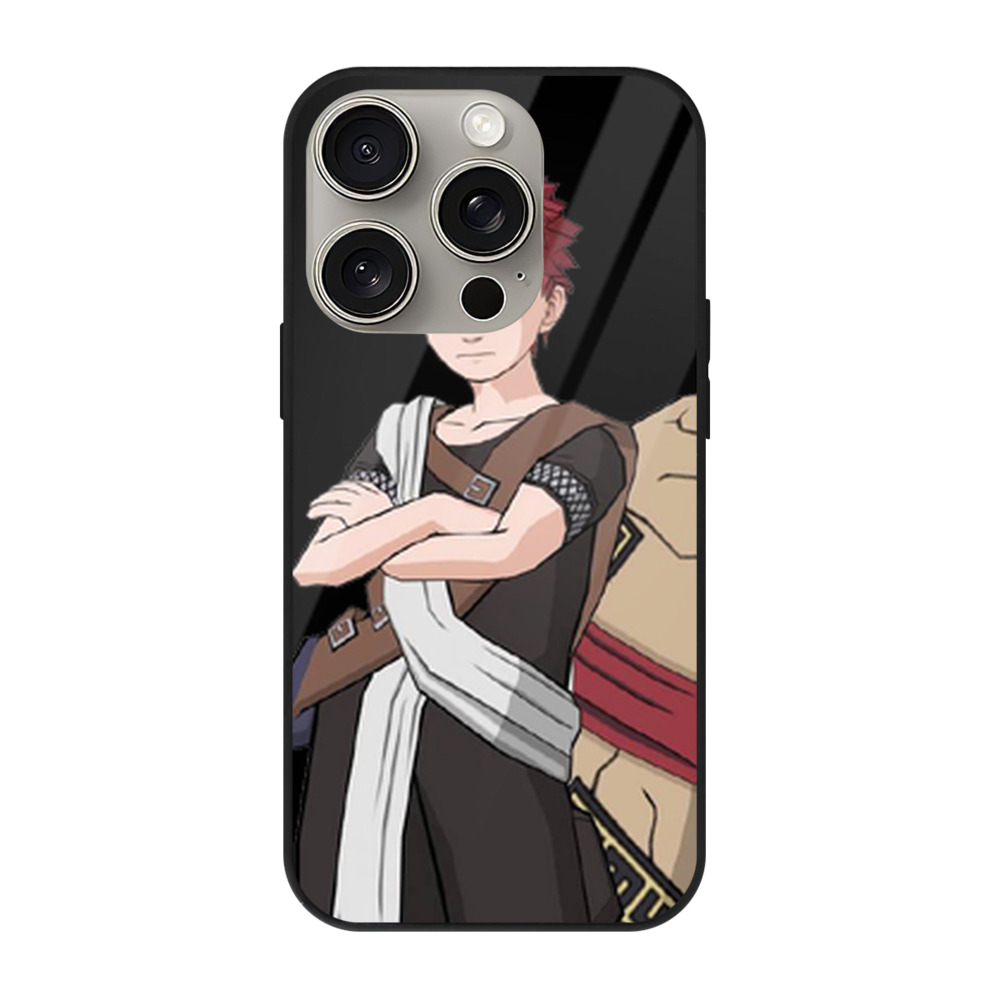 （画像用） NARUTO -ナルト- ガアラ Gaara 【iPhone15Pro対応】スマホケース 耐衝撃＆黄変防止 背面ガラス