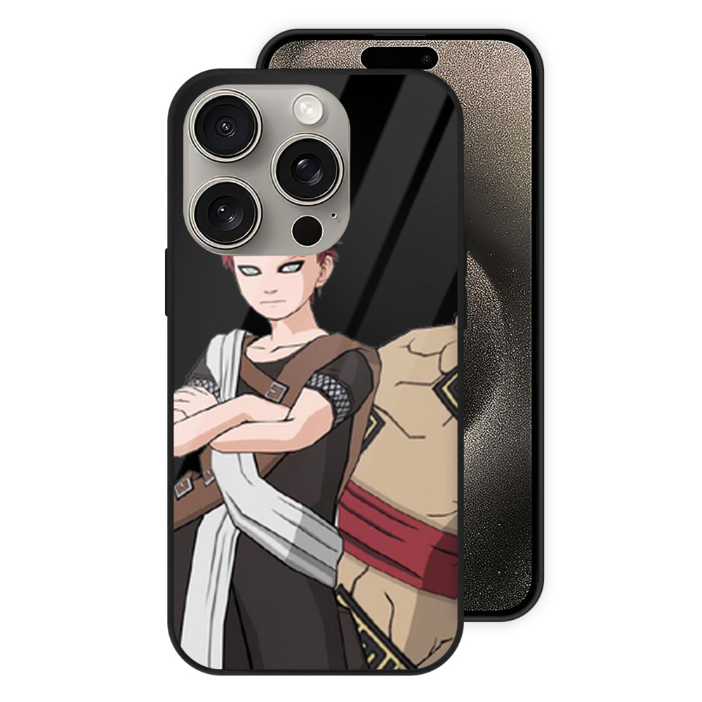 （画像用） NARUTO -ナルト- ガアラ Gaara 【iPhone15Pro対応】スマホケース 耐衝撃＆黄変防止 背面ガラス
