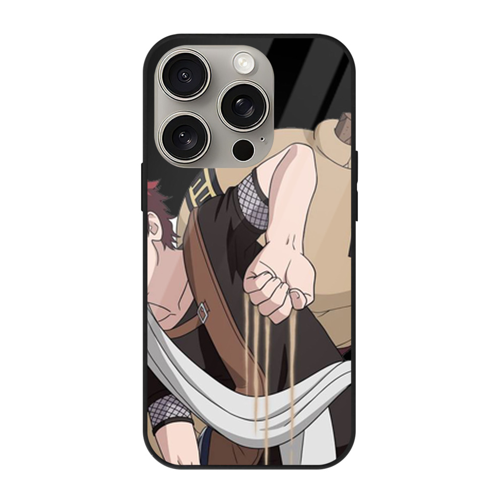 （画像用） NARUTO -ナルト- ガアラ Gaara 【iPhone15Pro対応】スマホケース 耐衝撃＆黄変防止 背面ガラス