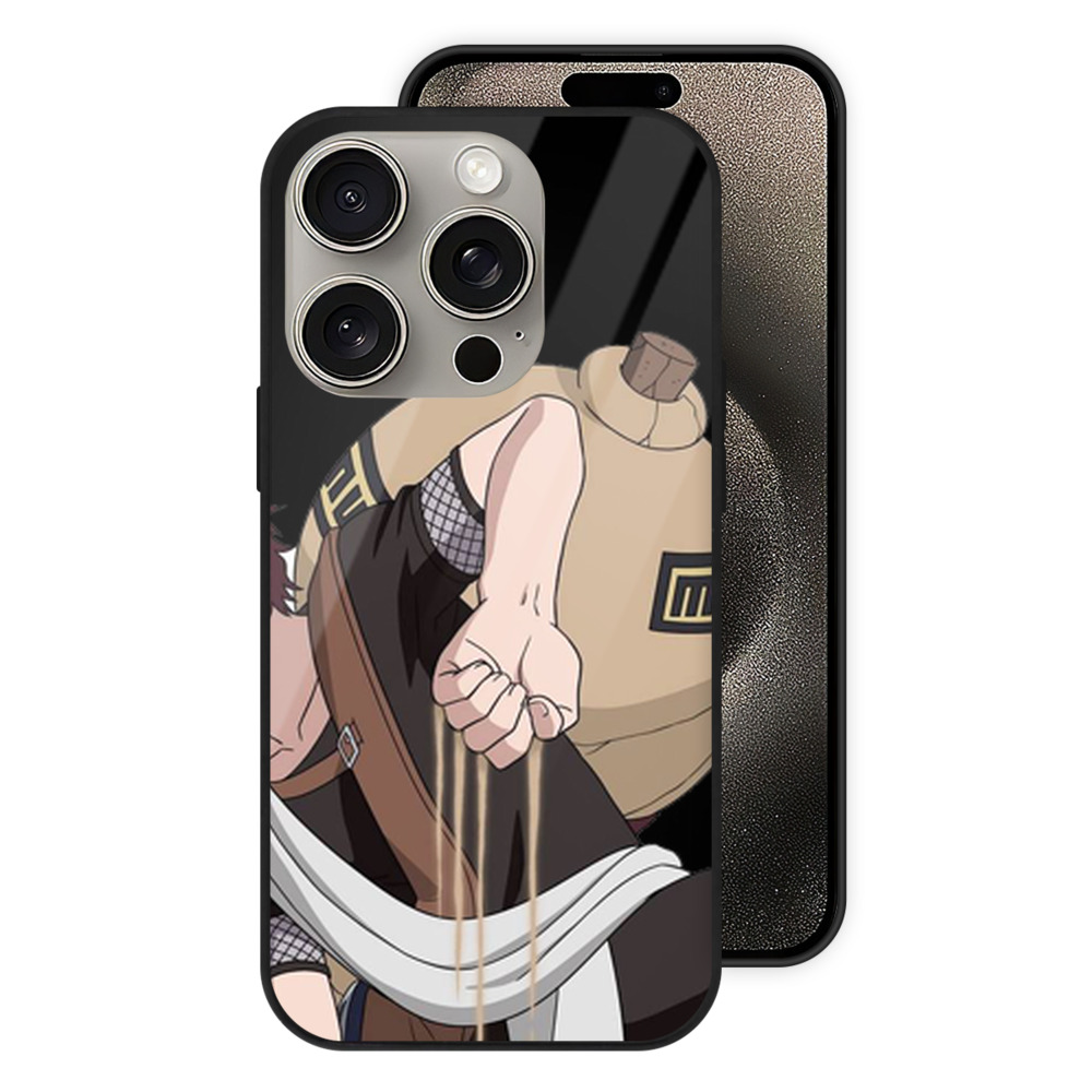 （画像用） NARUTO -ナルト- ガアラ Gaara 【iPhone15Pro対応】スマホケース 耐衝撃＆黄変防止 背面ガラス