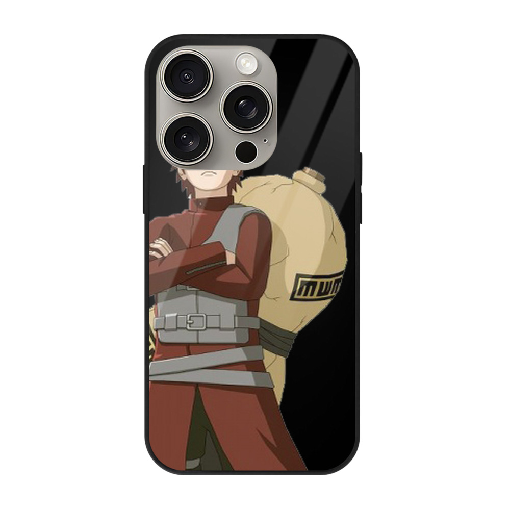 （画像用） NARUTO -ナルト- ガアラ Gaara 【iPhone15Pro対応】スマホケース 耐衝撃＆黄変防止 背面ガラス
