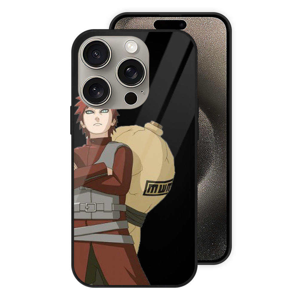 （画像用） NARUTO -ナルト- ガアラ Gaara 【iPhone15Pro対応】スマホケース 耐衝撃＆黄変防止 背面ガラス