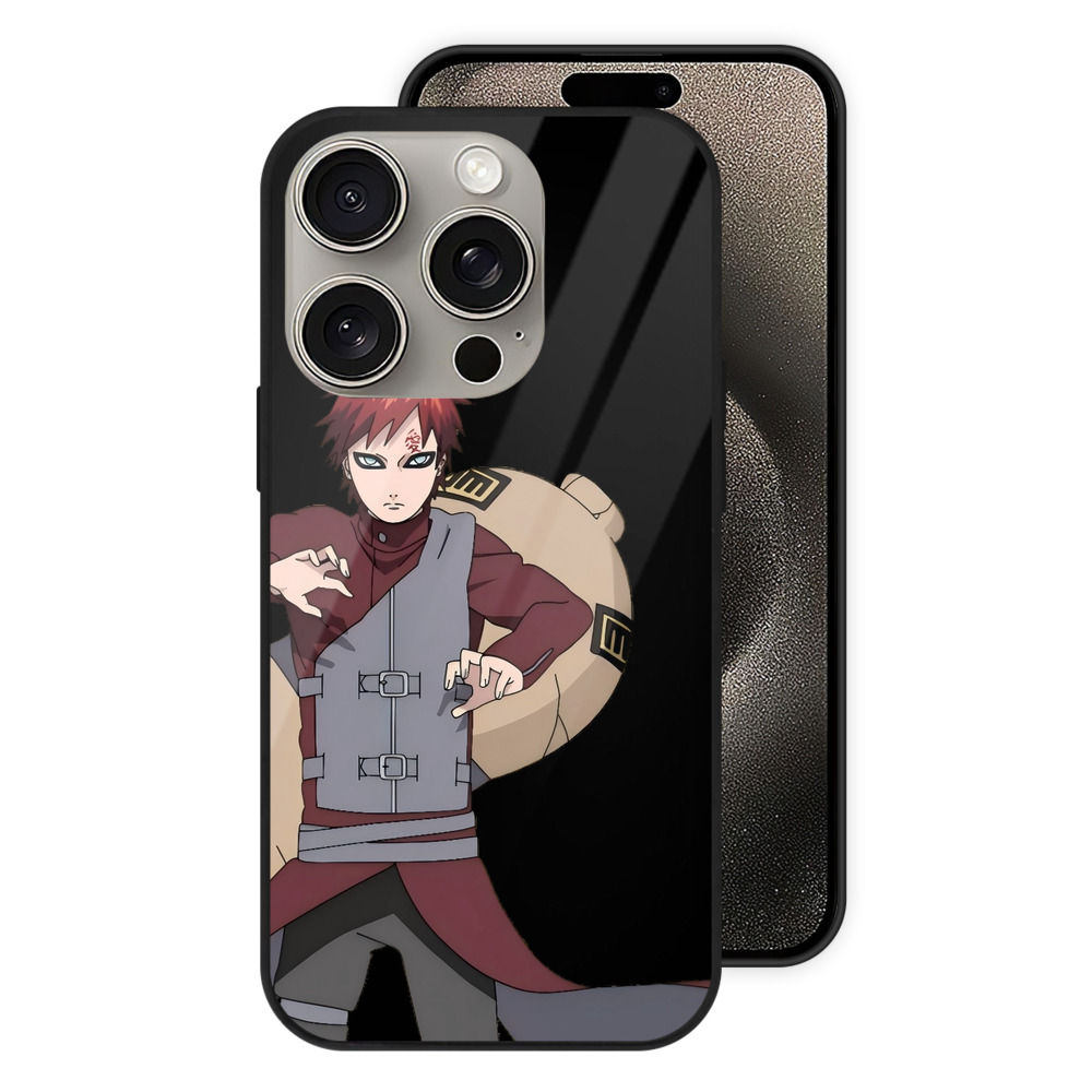 （画像用） NARUTO -ナルト- ガアラ Gaara 【iPhone15Pro対応】スマホケース 耐衝撃＆黄変防止 背面ガラス