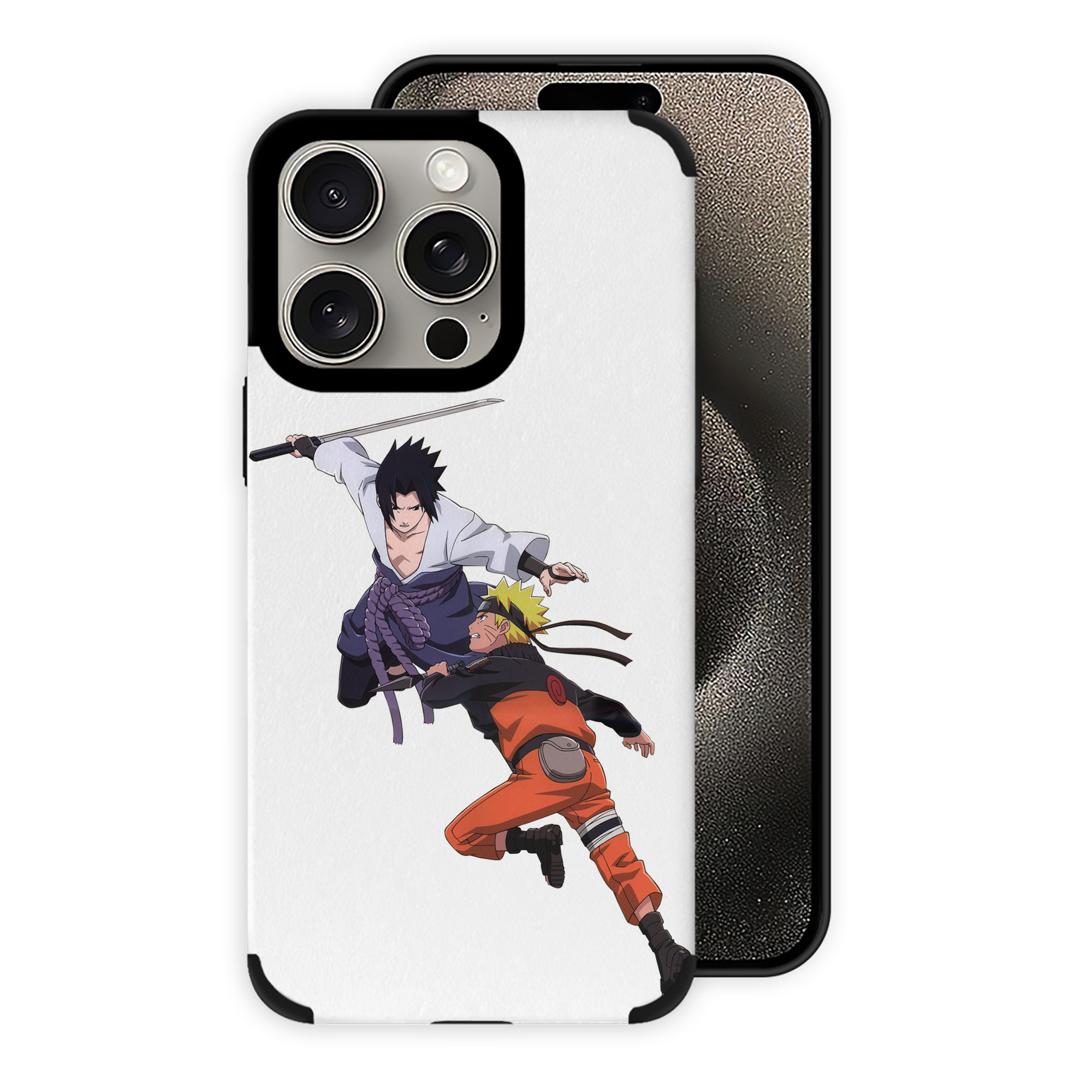 （画像用） NARUTO -ナルト- うちは サスケ Uchiha Sasuke 【iPhone15ProMax対応】 PUレザー スマホケース 耐衝撃＆黄変防止