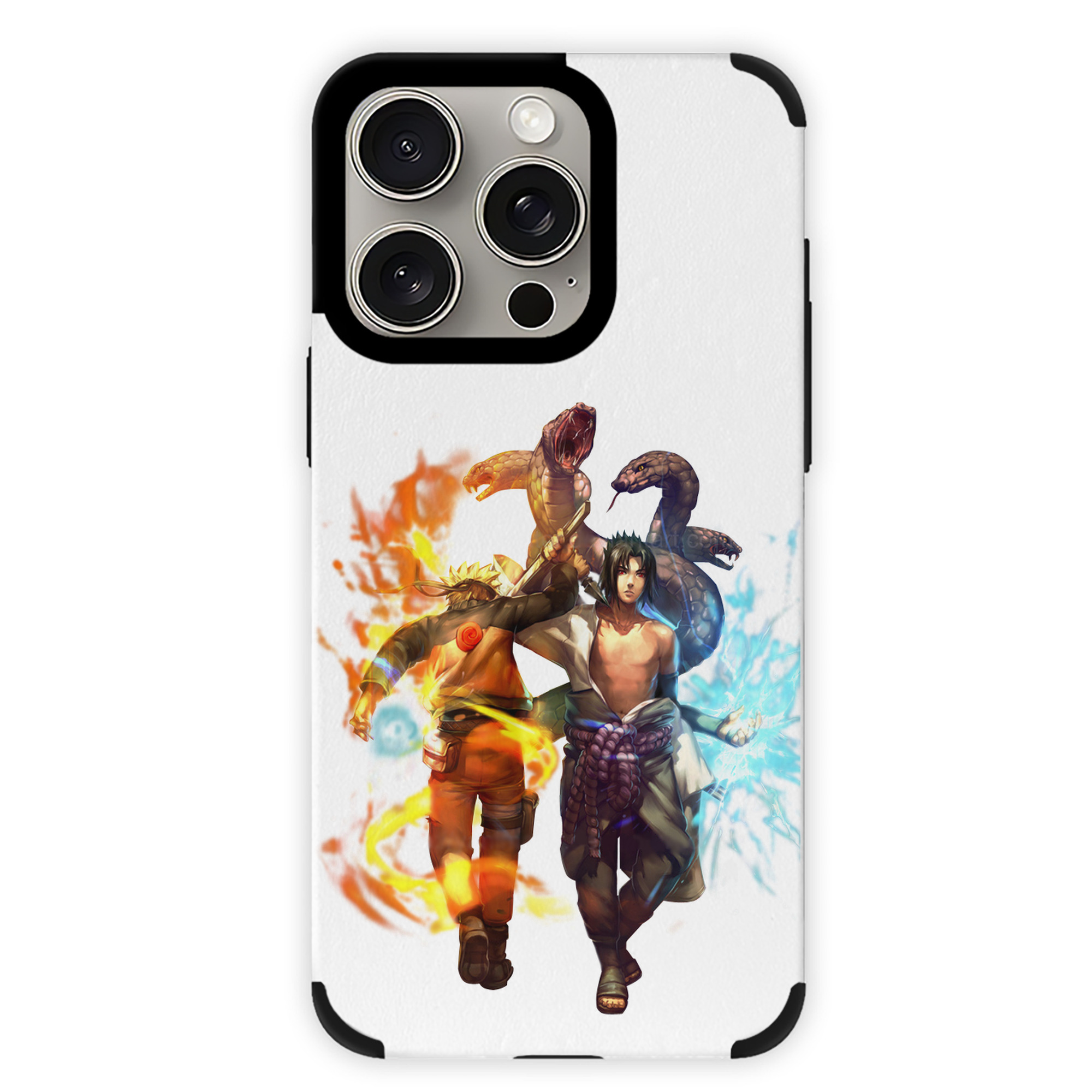 （画像用） NARUTO -ナルト- うちは サスケ Uchiha Sasuke 【iPhone15ProMax対応】 PUレザー スマホケース 耐衝撃＆黄変防止