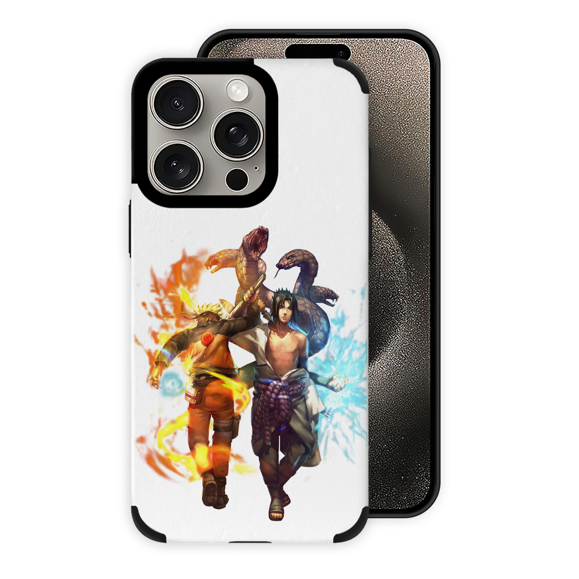 （画像用） NARUTO -ナルト- うちは サスケ Uchiha Sasuke 【iPhone15ProMax対応】 PUレザー スマホケース 耐衝撃＆黄変防止