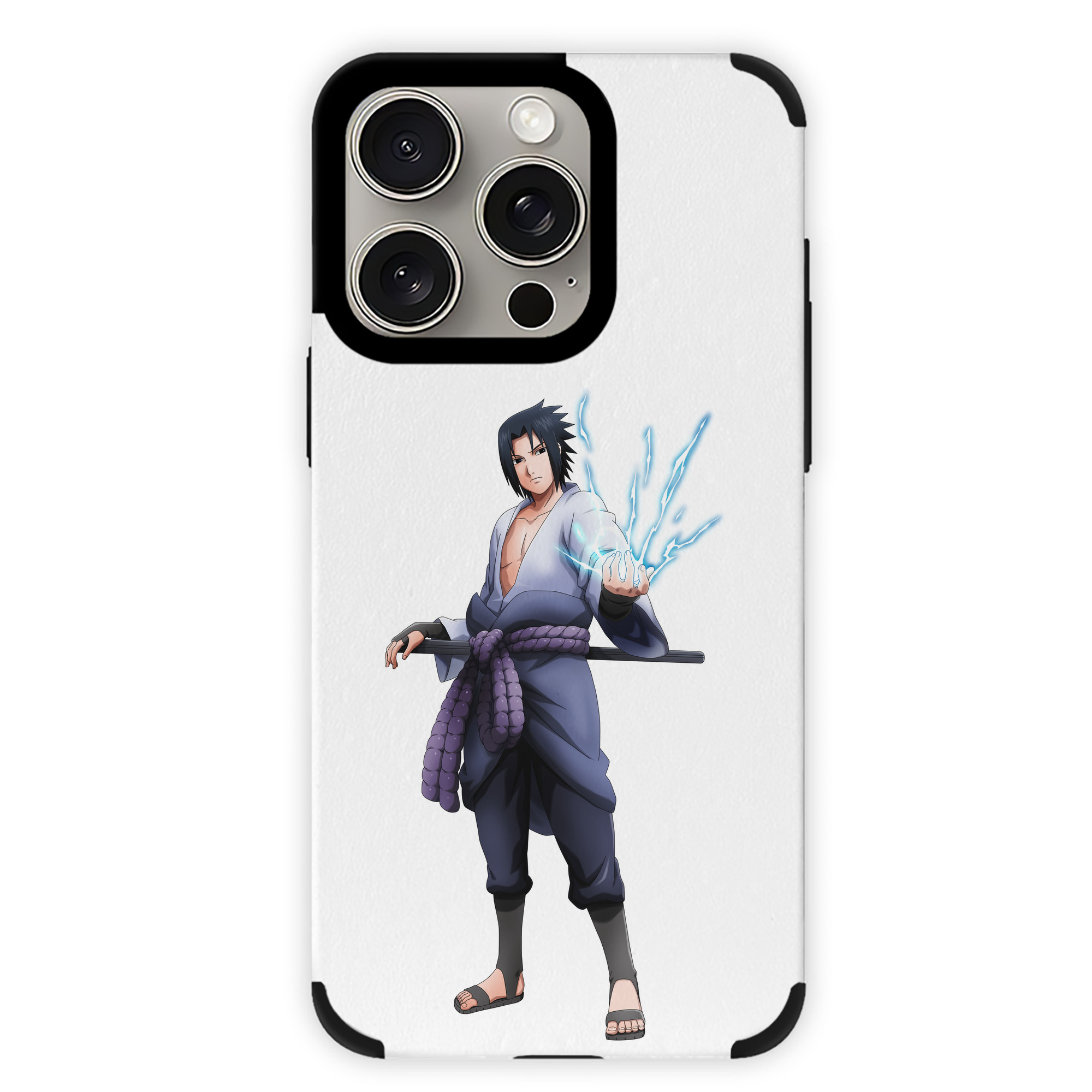 （画像用） NARUTO -ナルト- うちは サスケ Uchiha Sasuke 【iPhone15ProMax対応】 PUレザー スマホケース 耐衝撃＆黄変防止