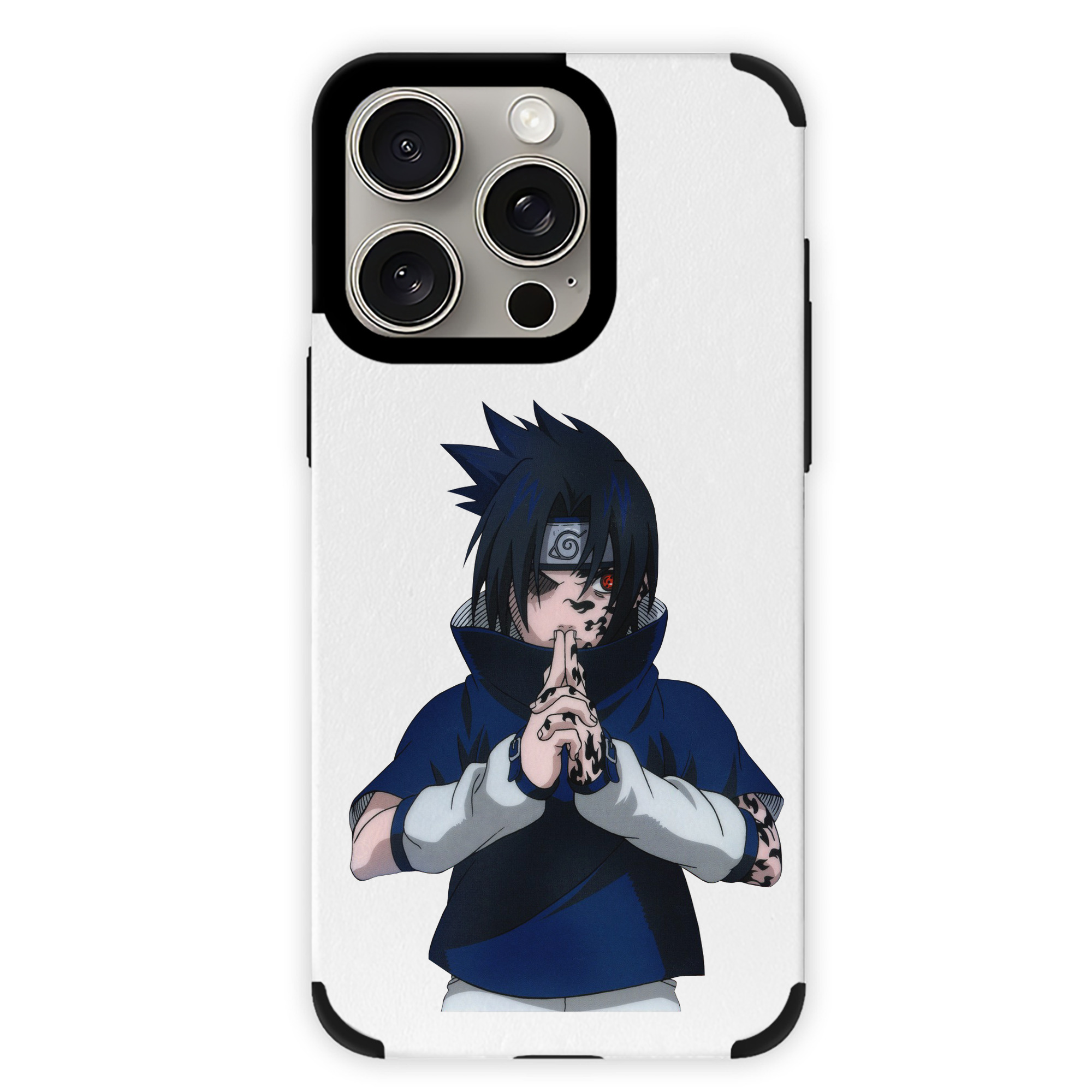 （画像用） NARUTO -ナルト- うちは サスケ Uchiha Sasuke 【iPhone15ProMax対応】 PUレザー スマホケース 耐衝撃＆黄変防止