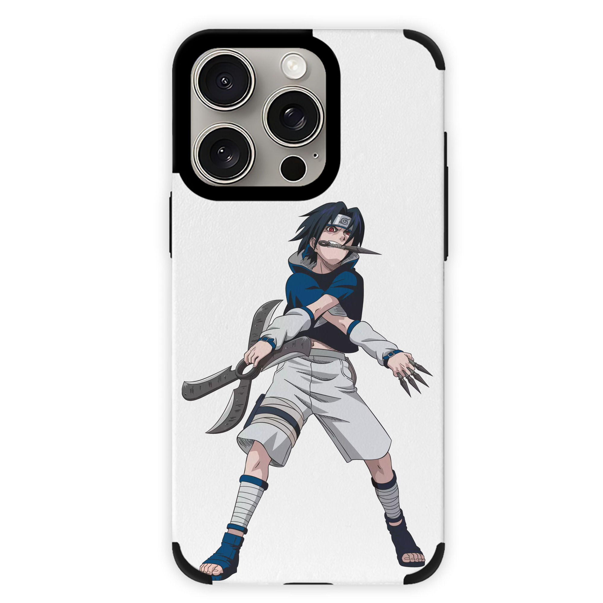 （画像用） NARUTO -ナルト- うちは サスケ Uchiha Sasuke 【iPhone15ProMax対応】 PUレザー スマホケース 耐衝撃＆黄変防止