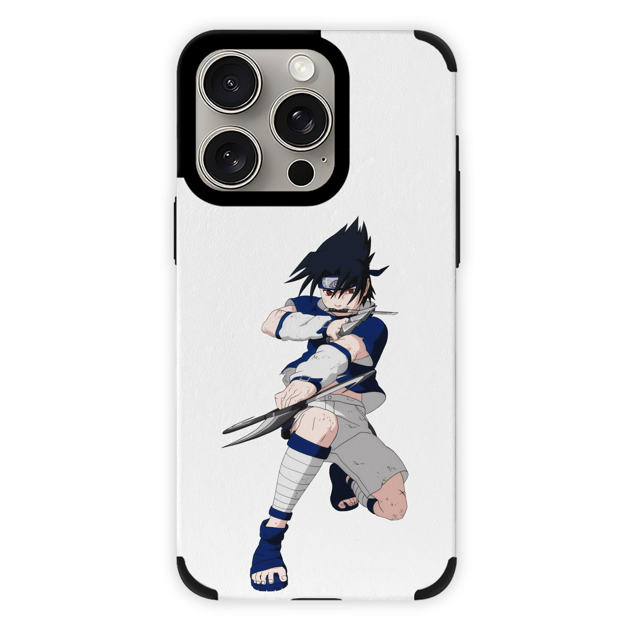 （画像用） NARUTO -ナルト- うちは サスケ Uchiha Sasuke 【iPhone15ProMax対応】 PUレザー スマホケース 耐衝撃＆黄変防止