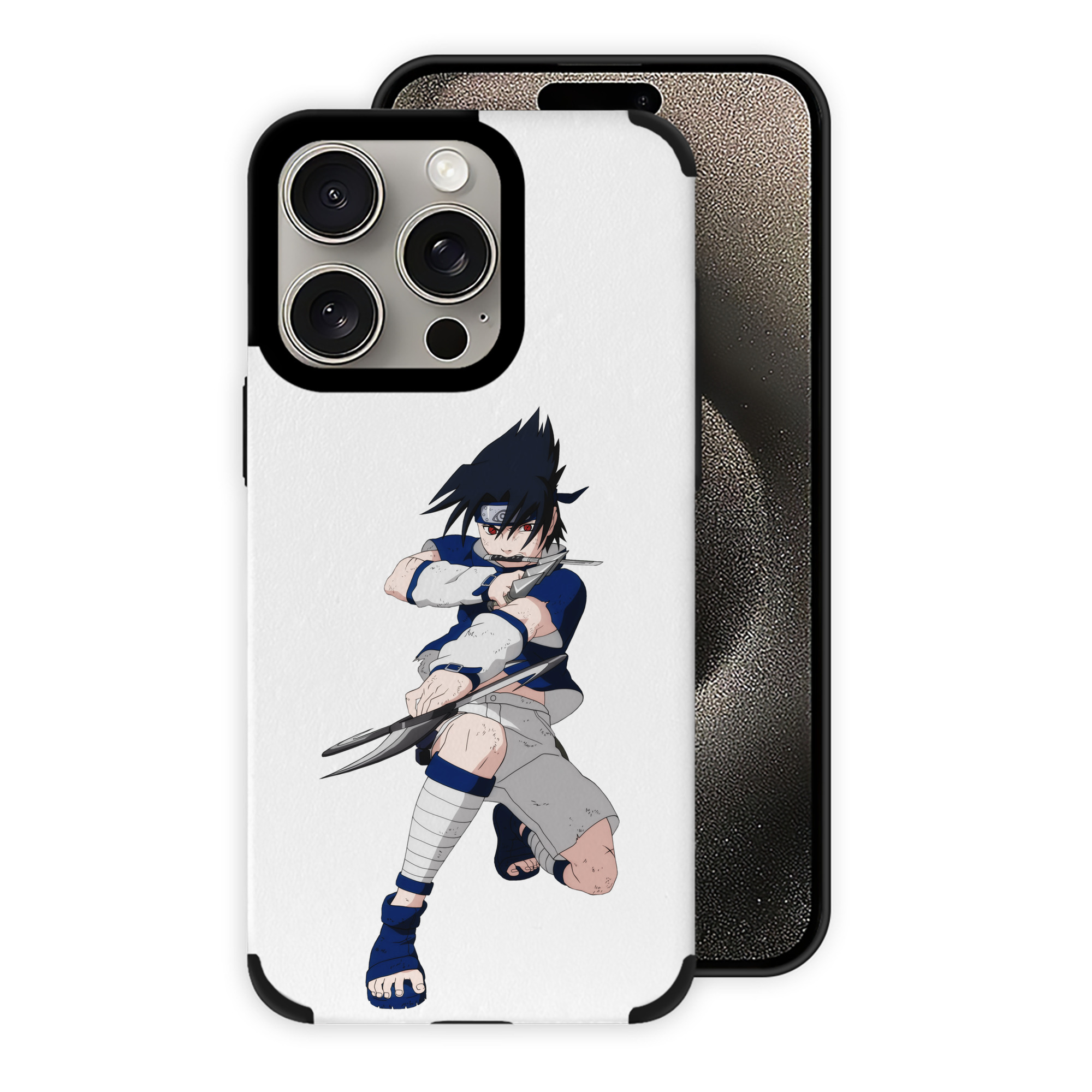 （画像用） NARUTO -ナルト- うちは サスケ Uchiha Sasuke 【iPhone15ProMax対応】 PUレザー スマホケース 耐衝撃＆黄変防止