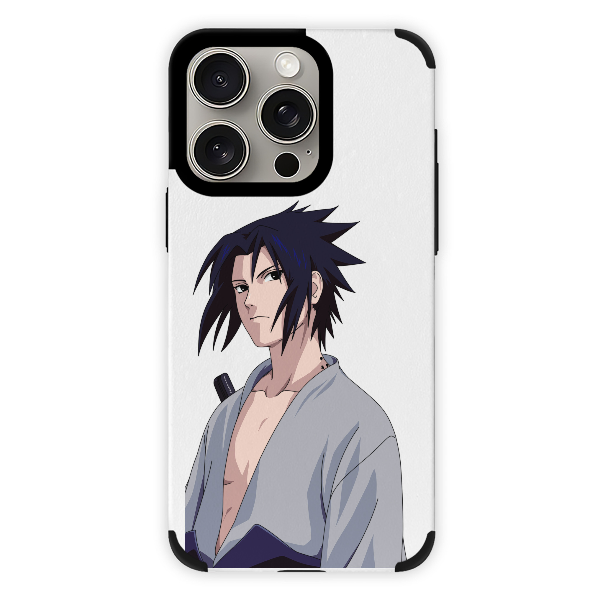 （画像用） NARUTO -ナルト- うちは サスケ Uchiha Sasuke 【iPhone15ProMax対応】 PUレザー スマホケース 耐衝撃＆黄変防止