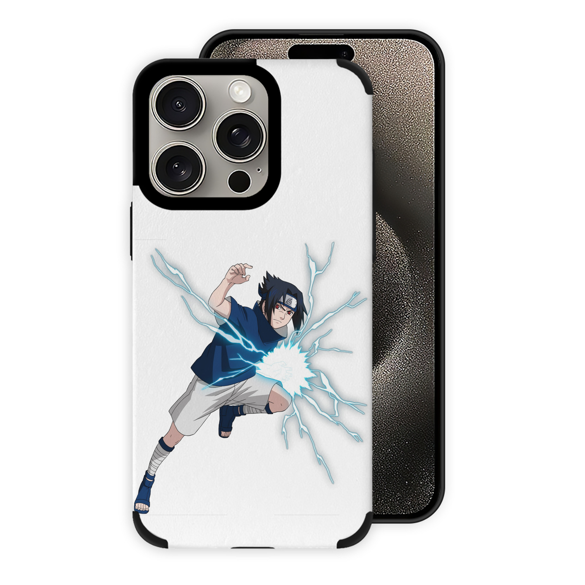 （画像用） NARUTO -ナルト- うちは サスケ Uchiha Sasuke 【iPhone15ProMax対応】 PUレザー スマホケース 耐衝撃＆黄変防止